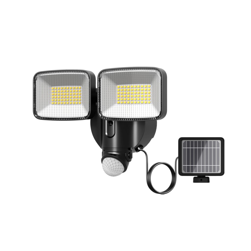 twin head solar security light