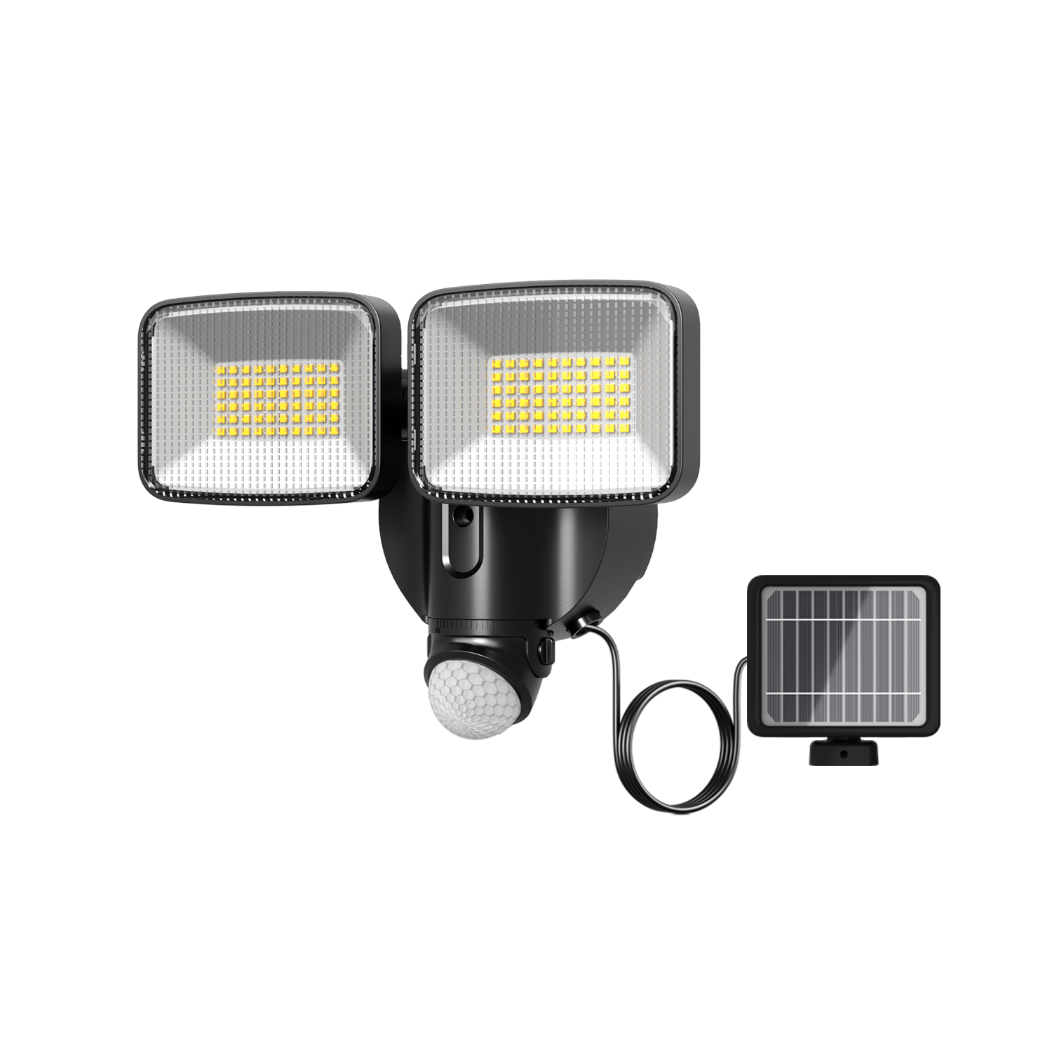 twin head solar security light