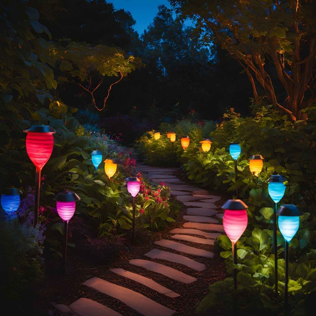 color changing solar outdoor lights​